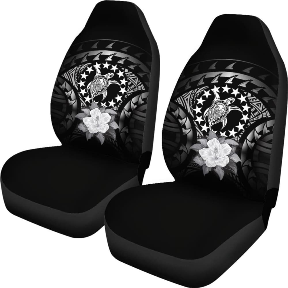 Cook Islands Car Seat Cover Gray Hibiscus 232125 - YourCarButBetter
