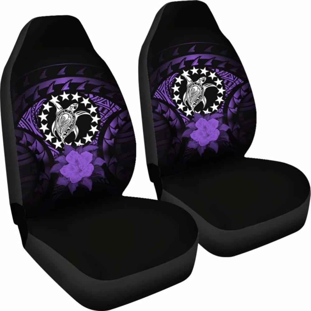Cook Islands Car Seat Cover Purple Hibiscus 232125 - YourCarButBetter