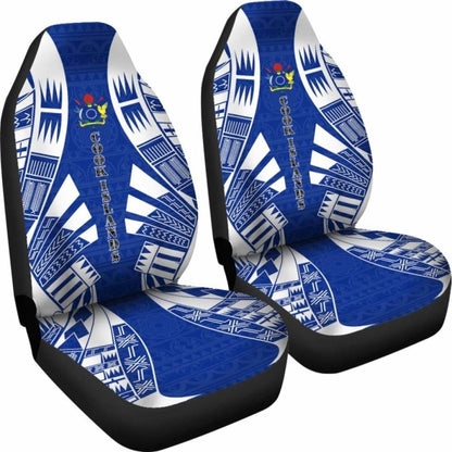Cook Islands Car Seat Covers - Cook Islands Coat Of Arms Polynesian Tattoo Flag - 9 174914 - YourCarButBetter