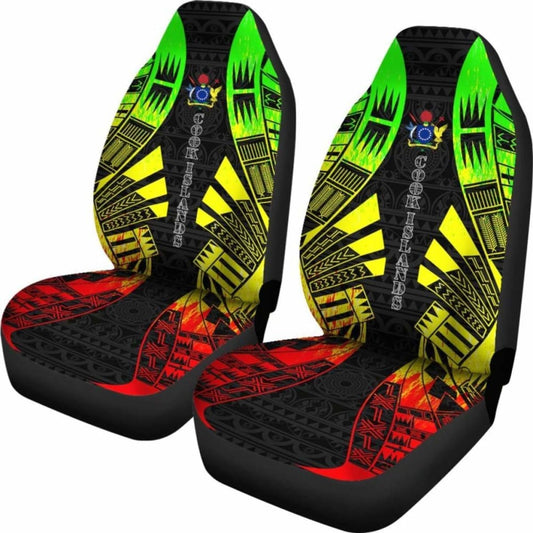 Cook Islands Car Seat Covers - Cook Islands Coat Of Arms Polynesian Tattoo Reggae - 9 174914 - YourCarButBetter