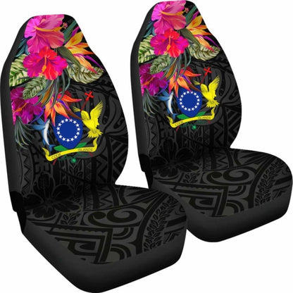 Cook Islands Car Seat Covers - Polynesian Hibiscus Pattern - 232125 - YourCarButBetter