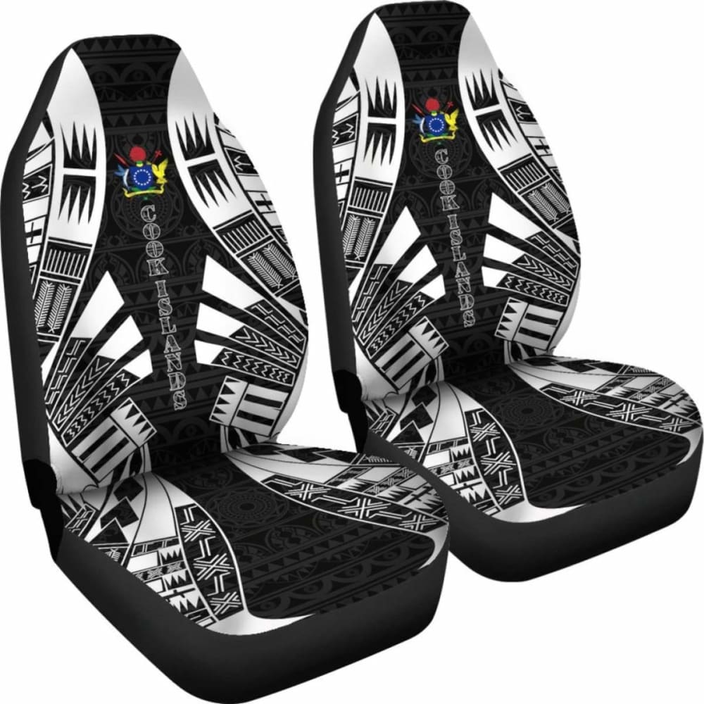 Cook Islands Car Seat Covers - Polynesian Tattoo Black - 9 174914 - YourCarButBetter