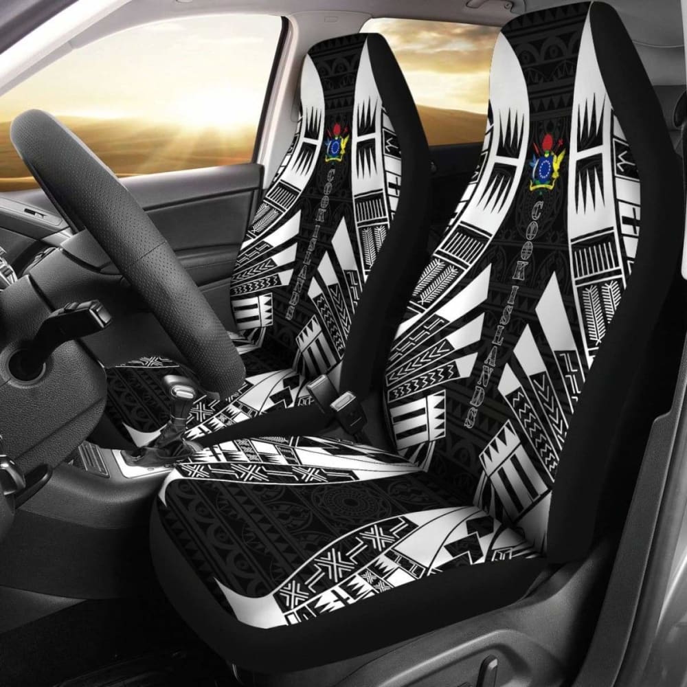 Cook Islands Car Seat Covers - Polynesian Tattoo Black - 9 174914 - YourCarButBetter
