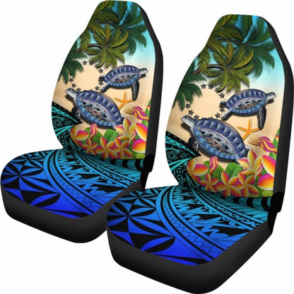 Cook Islands Car Seat Covers - Polynesian Turtle Coconut Tree And Plumeria Amazing 091114 - YourCarButBetter