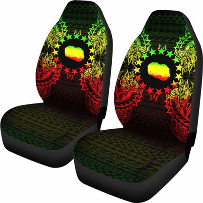 Cook Islands Polynesia Car Seat Cover Map Reggae 105905 - YourCarButBetter