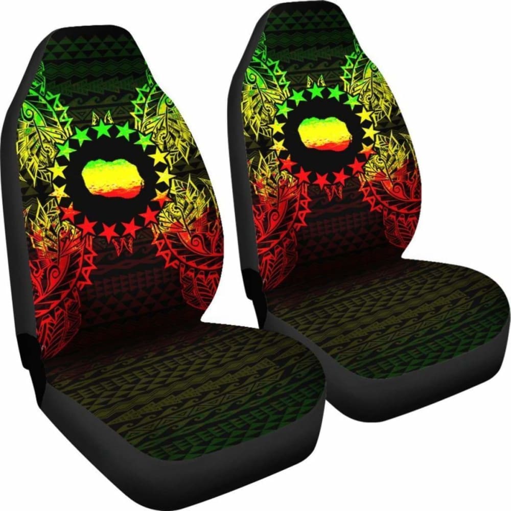 Cook Islands Polynesia Car Seat Cover Map Reggae 105905 - YourCarButBetter