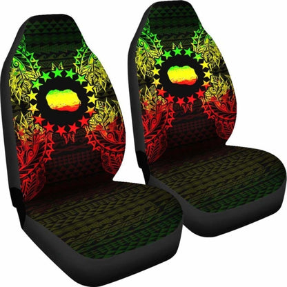 Cook Islands Polynesia Car Seat Cover Map Reggae 105905 - YourCarButBetter