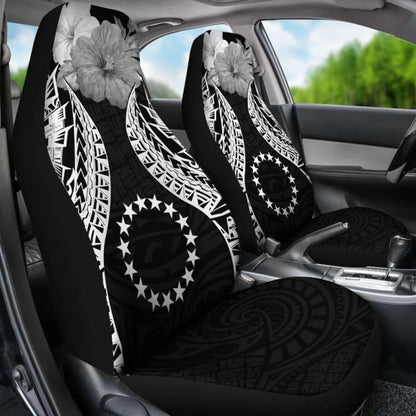 Cook Islands Polynesian Car Seat Covers Pride Seal And Hibiscus Black - 232125 - YourCarButBetter
