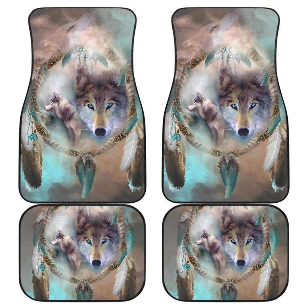 Cool Wolf Dream Catcher Car Floor Mats 212002