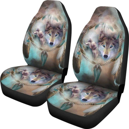 Cool Wolf Dream Catcher Car Seat Covers 212002