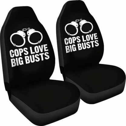 Cops Love Big Busts Car Seat Covers Amazing Gift Ideas 101819 - YourCarButBetter