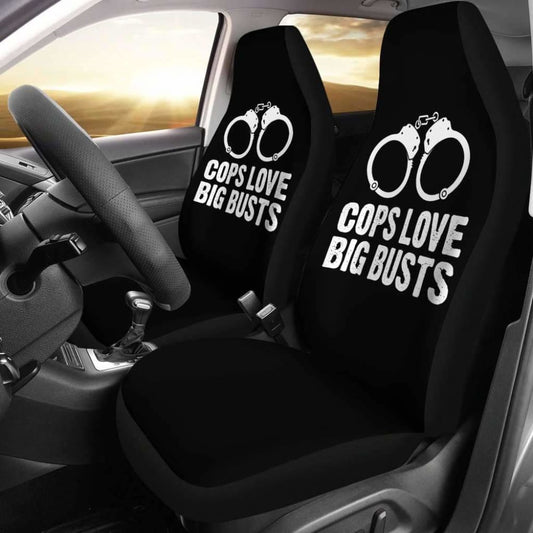 Cops Love Big Busts Car Seat Covers Amazing Gift Ideas 101819 - YourCarButBetter