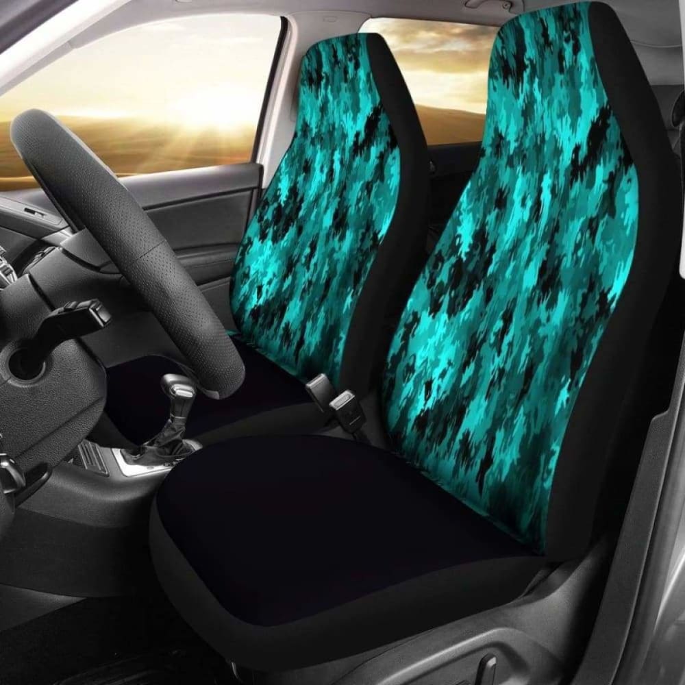 Coral Teal Camo Car Seat Covers 112608