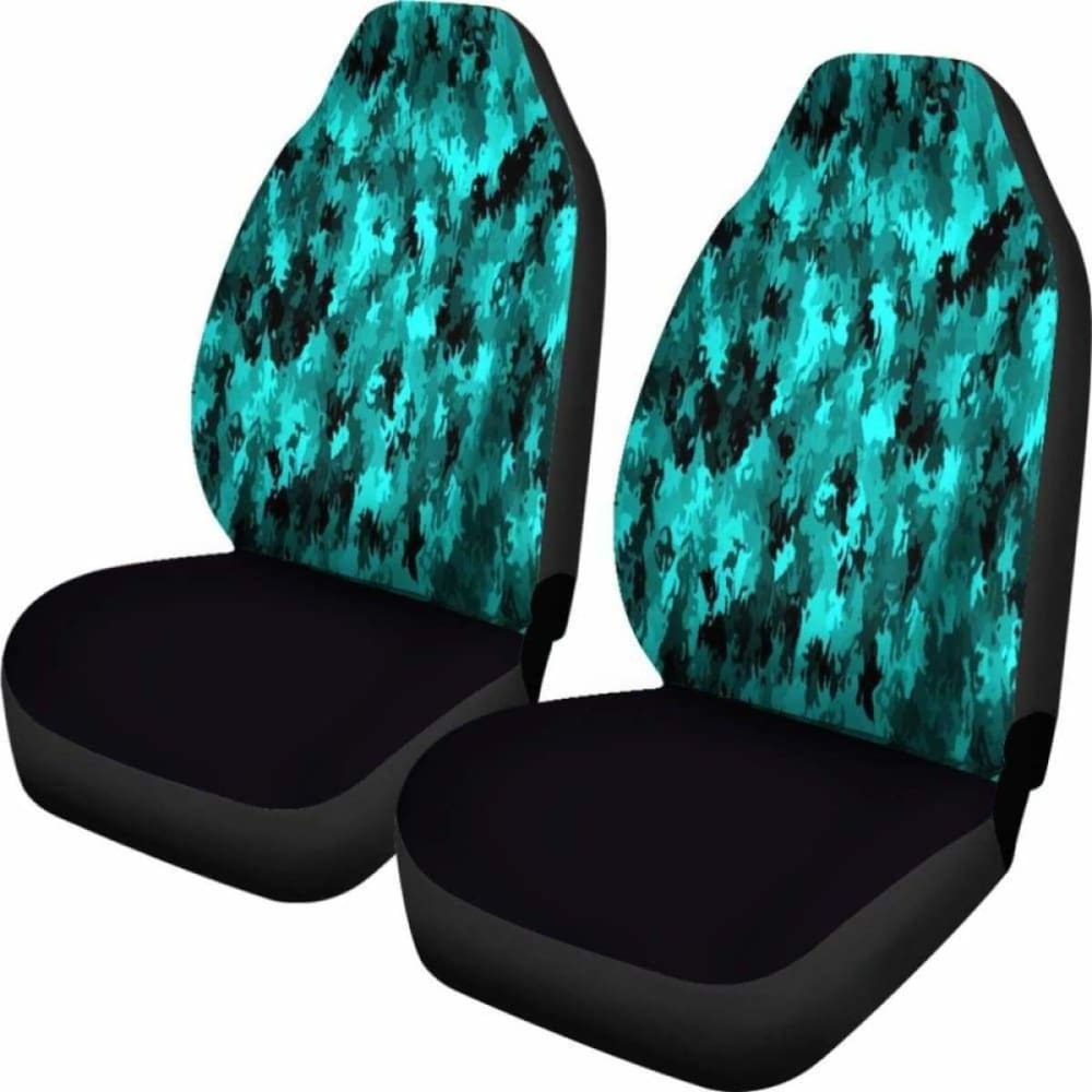 Coral Teal Camo Car Seat Covers 112608