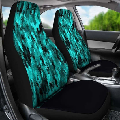 Coral Teal Camo Car Seat Covers 112608