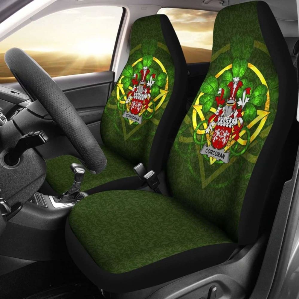 Corcoran Or Mccorcoran Ireland Car Seat Cover Celtic Shamrock (Set Of Two) 154230 - YourCarButBetter