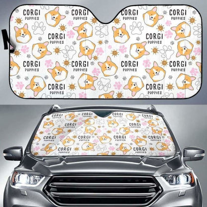 Corgi Dog Pattern Car Auto Sun Shades 085424 - YourCarButBetter