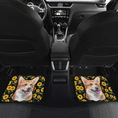 Corgi Dog You’re My Sunshine Sunflower Car Floor Mats 210202 - YourCarButBetter