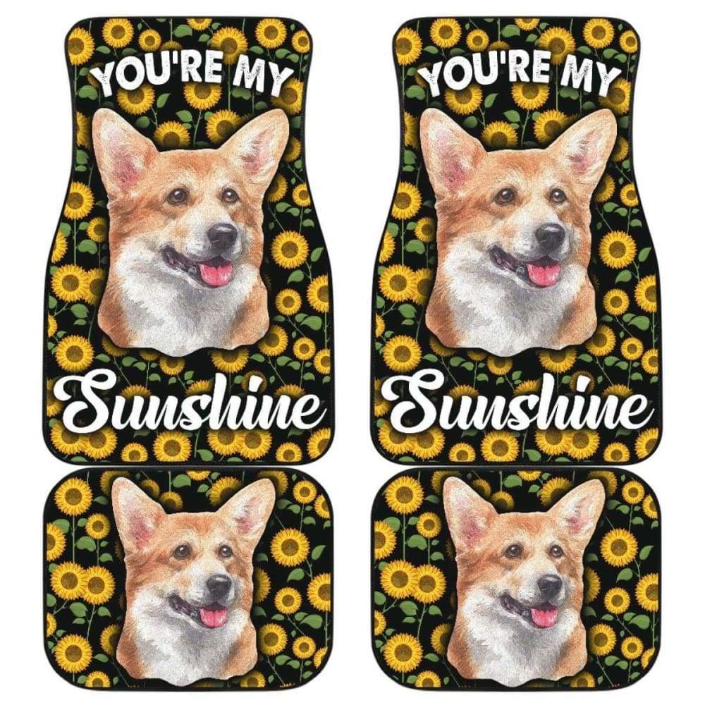 Corgi Dog You’re My Sunshine Sunflower Car Floor Mats 210202 - YourCarButBetter