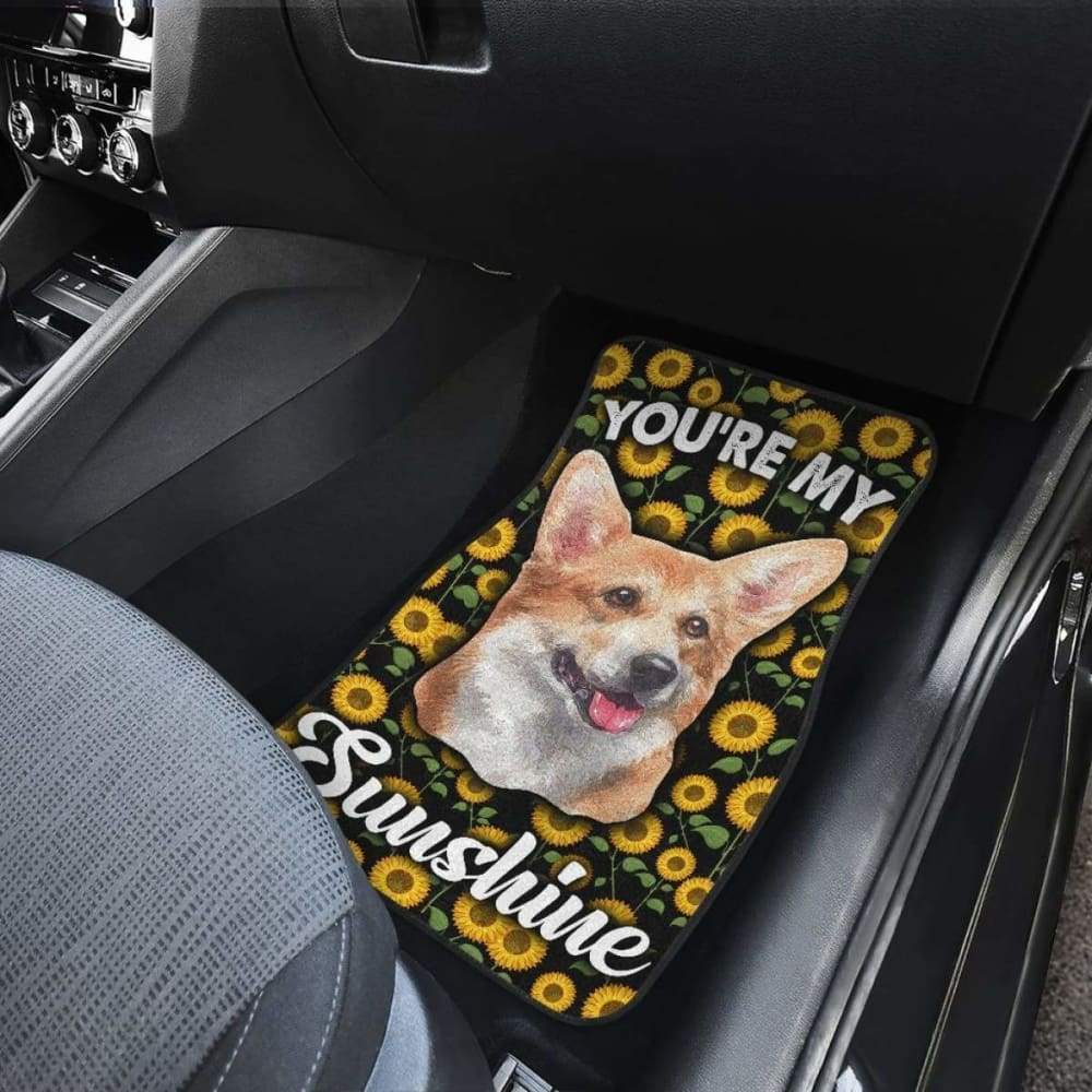 Corgi Dog You’re My Sunshine Sunflower Car Floor Mats 210202 - YourCarButBetter