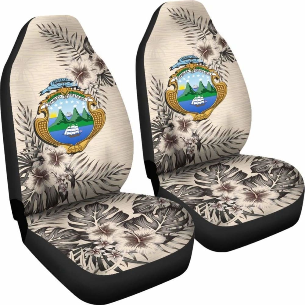 Costa Rica Car Seat Covers The Beige Hibiscus (Set Of Two) 7 232125 - YourCarButBetter