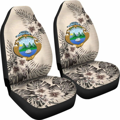 Costa Rica Car Seat Covers The Beige Hibiscus (Set Of Two) 7 232125 - YourCarButBetter
