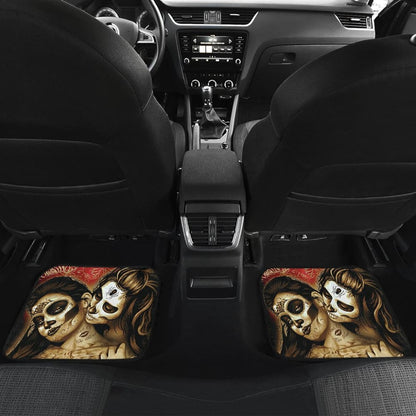 Couple Love Valentine Calavera Sugar Skull Style Car Floor Mats 211004 - YourCarButBetter