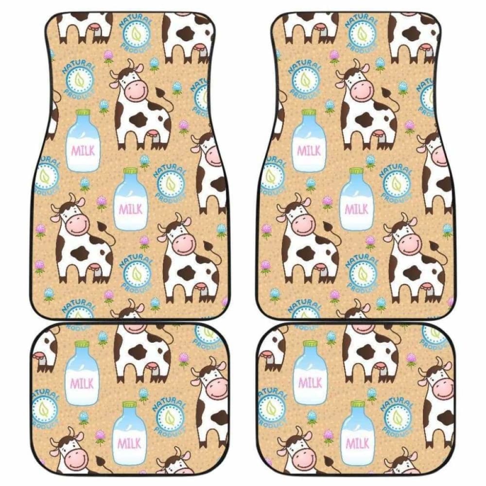 Cow Bottle Of Milk Pattern Front And Back Car Mats 144730