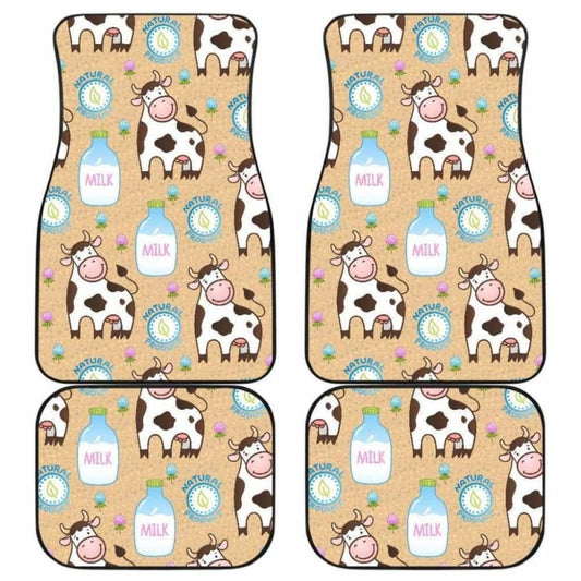 Cow Bottle Of Milk Pattern Front And Back Car Mats 144730