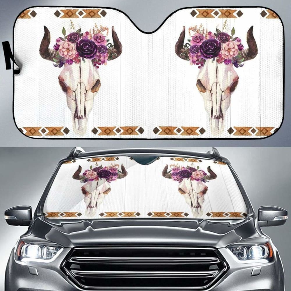 Cow Skull Car Sun Shades 172609 - YourCarButBetter