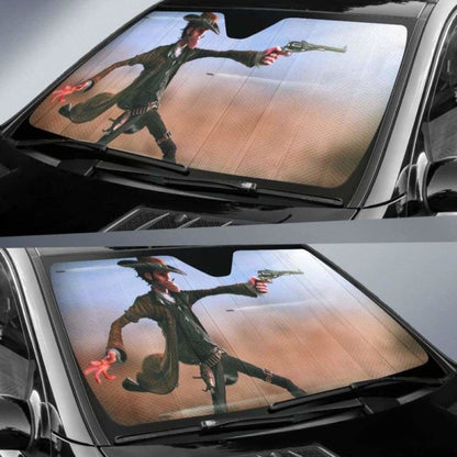 Cowboy Guns Battle car auto sunshades 172609 - YourCarButBetter