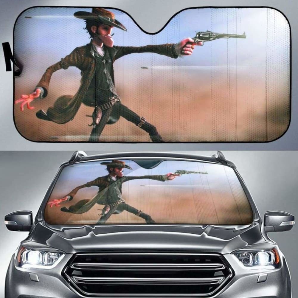 Cowboy Guns Battle car auto sunshades 172609 - YourCarButBetter
