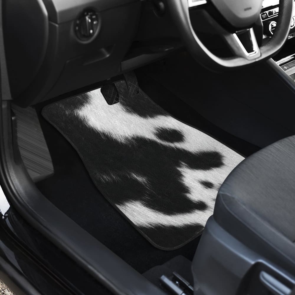 Cowhide Printed Car Floor Mats Protector 210605 - YourCarButBetter