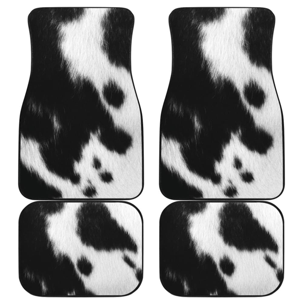 Cowhide Printed Car Floor Mats Protector 210605 - YourCarButBetter