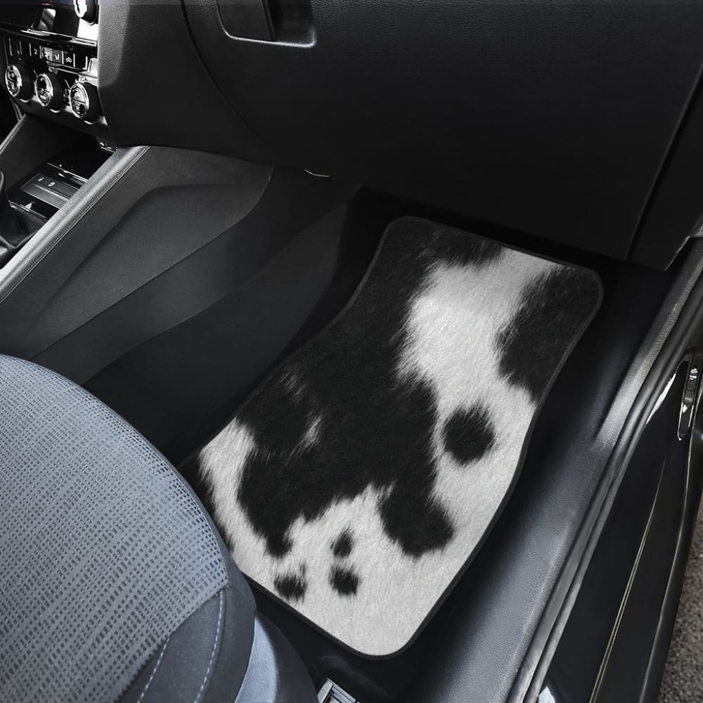 Cowhide Printed Car Floor Mats Protector 210605 - YourCarButBetter