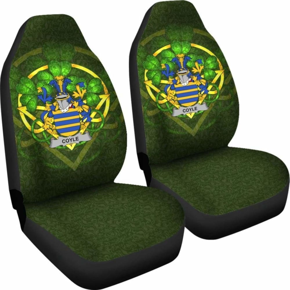 Coyle Or Mccoyle Ireland Car Seat Cover Celtic Shamrock (Set Of Two) 154230 - YourCarButBetter