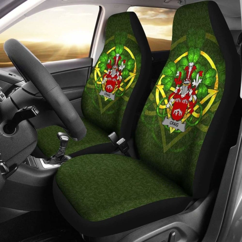 Craig Ireland Car Seat Cover Celtic Shamrock (Set Of Two) 154230 - YourCarButBetter