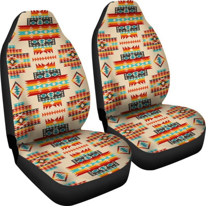 Cream Pattern Native Car Seat Covers 093223 - YourCarButBetter