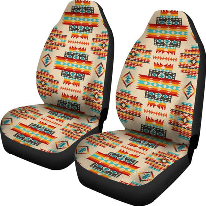 Cream Pattern Native Car Seat Covers 093223 - YourCarButBetter