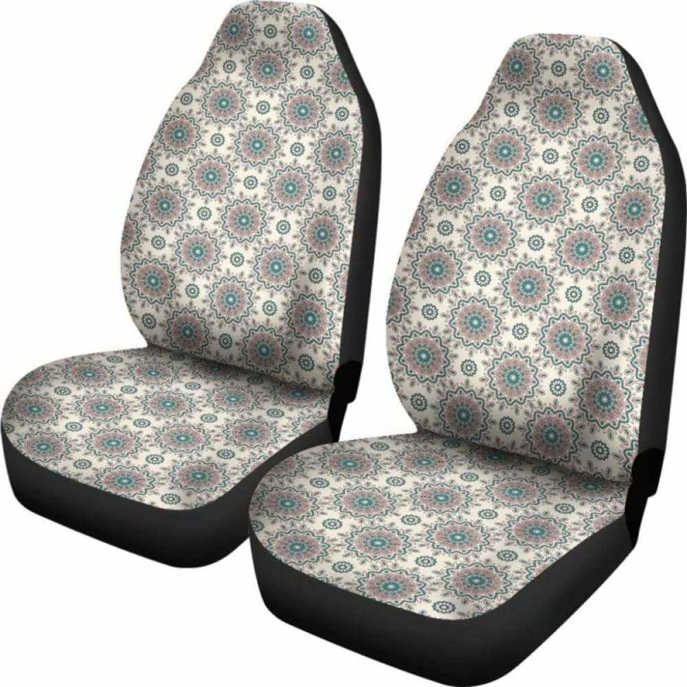 Cream With Mandalas Boho Hippie Pattern Car Seat Covers 105905 - YourCarButBetter
