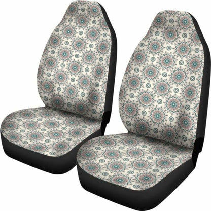 Cream With Mandalas Boho Hippie Pattern Car Seat Covers 105905 - YourCarButBetter