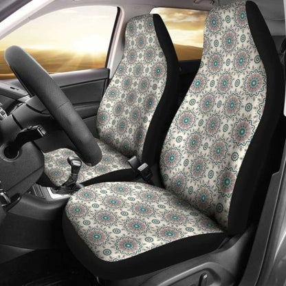 Cream With Mandalas Boho Hippie Pattern Car Seat Covers 105905 - YourCarButBetter