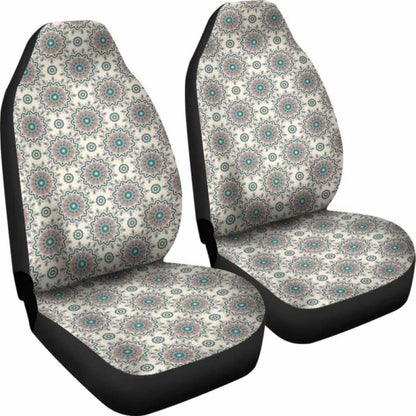 Cream With Mandalas Boho Hippie Pattern Car Seat Covers 105905 - YourCarButBetter