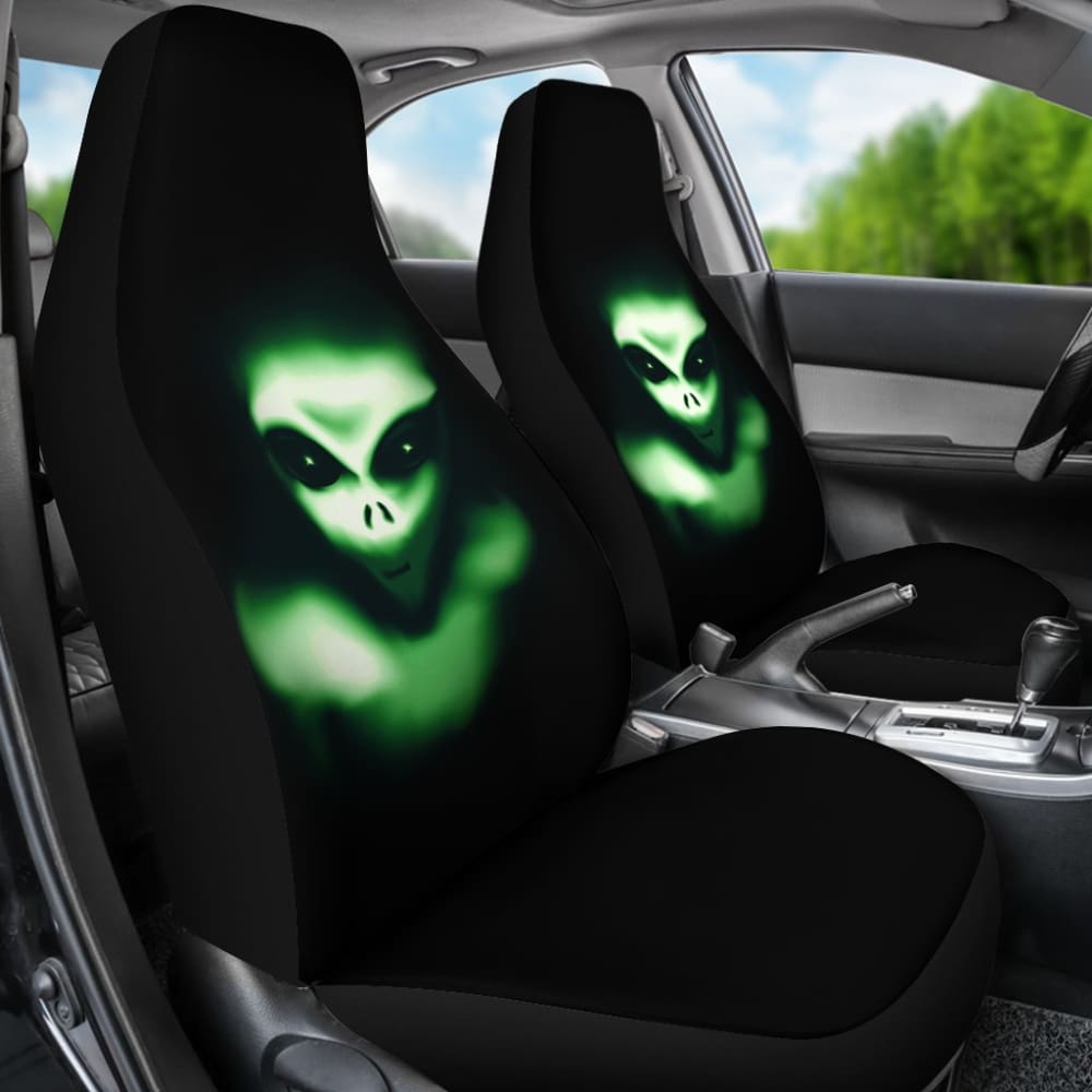 Creepy Green Alien Car Seat Covers 213101 - YourCarButBetter