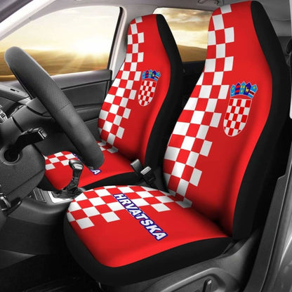Croatia Car Seat Covers Coat Of Arms Half Style Amazing 105905 - YourCarButBetter