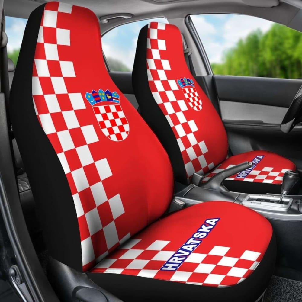 Croatia Car Seat Covers Coat Of Arms Half Style Amazing 105905 - YourCarButBetter