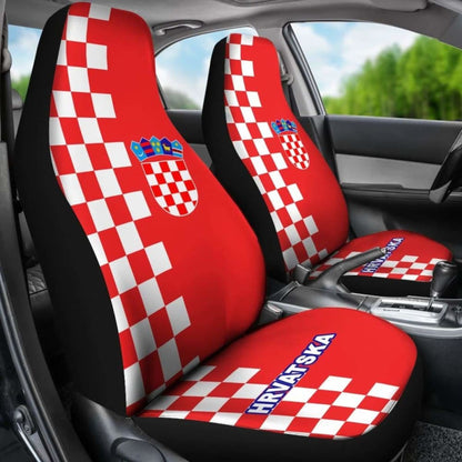 Croatia Car Seat Covers Coat Of Arms Half Style Amazing 105905 - YourCarButBetter
