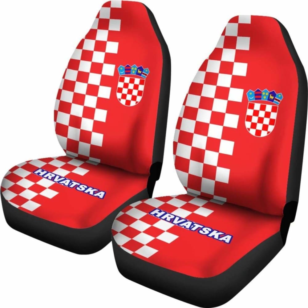 Croatia Car Seat Covers Coat Of Arms Half Style Amazing 105905 - YourCarButBetter