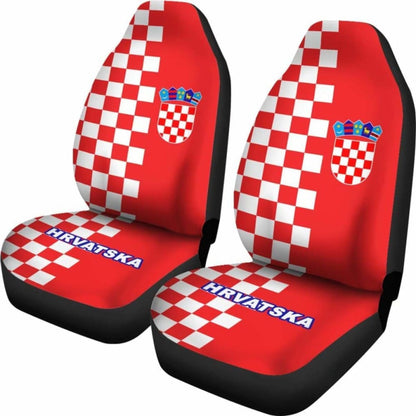 Croatia Car Seat Covers Coat Of Arms Half Style Amazing 105905 - YourCarButBetter
