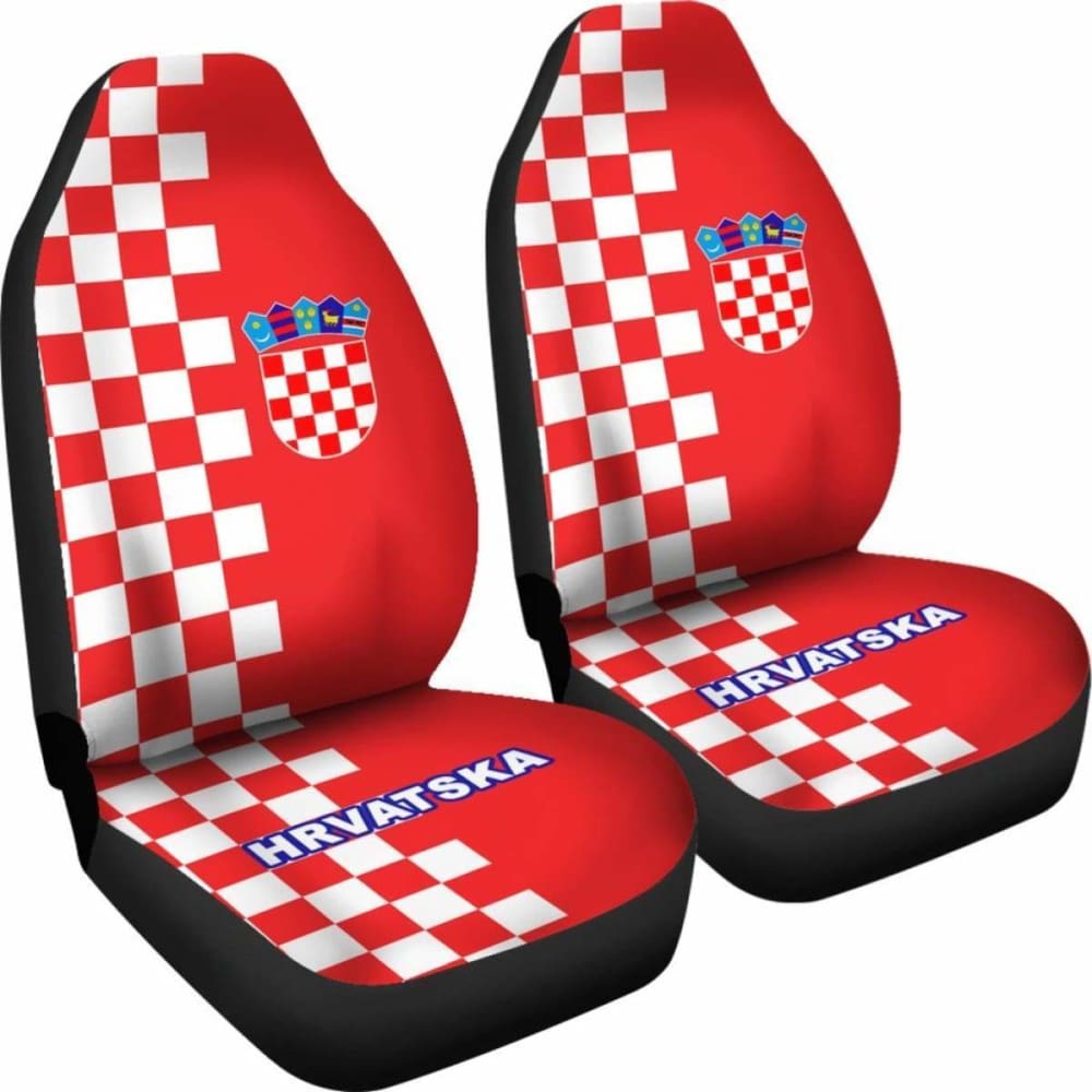 Croatia Car Seat Covers Coat Of Arms Half Style Amazing 105905 - YourCarButBetter